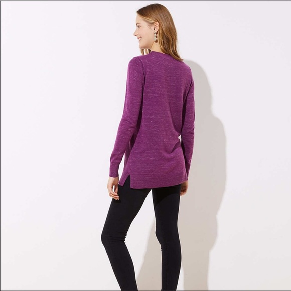 🆕 LOFT Heather Purple Sweater Tunic 💜 - Picture 1 of 5